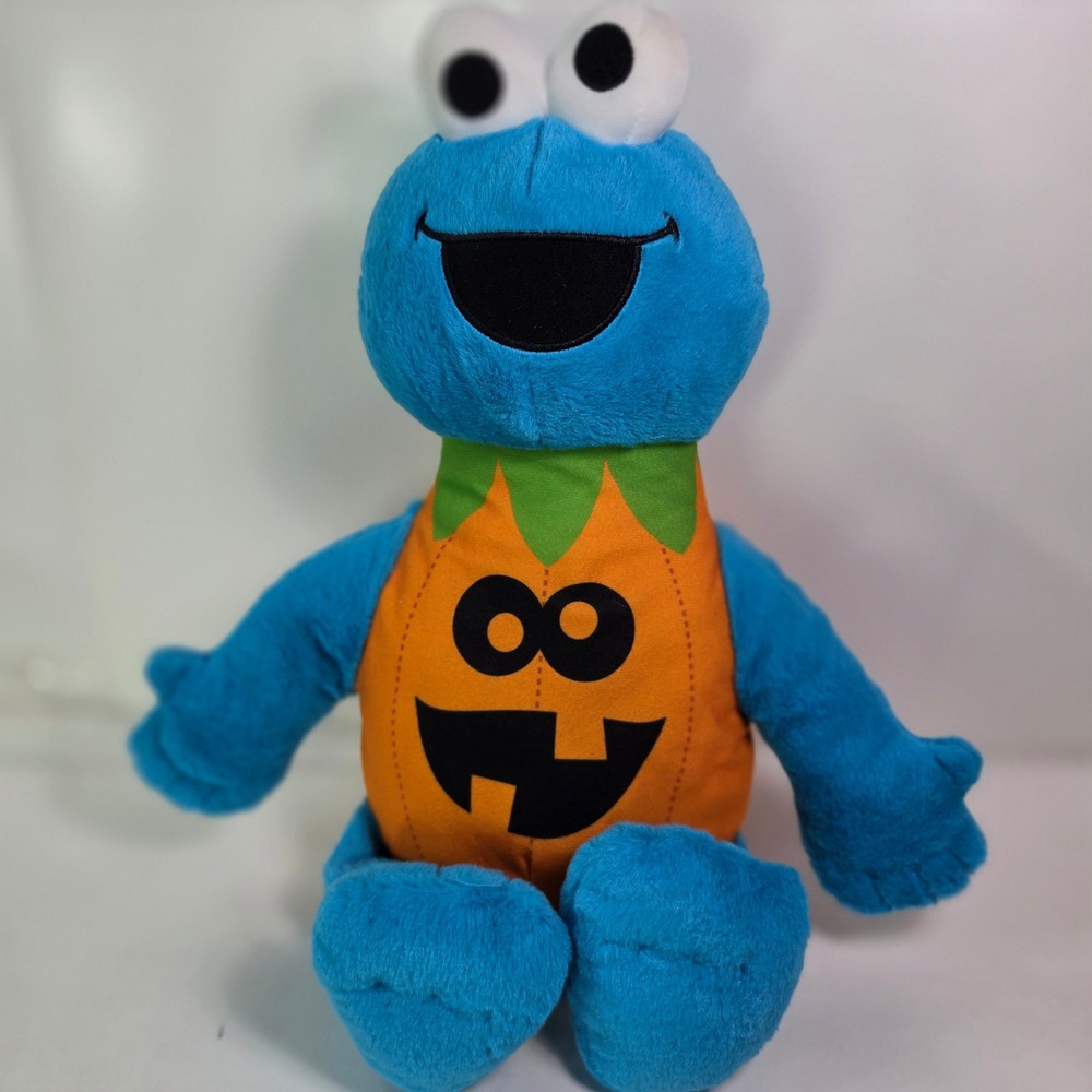 Just Play Sesame Street Cookie Monster Halloween Pumpkin Plush 15 Inch Toy